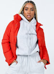 Oversized jacket High neck  Zip front fastening  Press button fastening  Twin zip hip pockets  Fully lined 