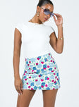 Mini skirt Floral print Invisible zip fastening at back