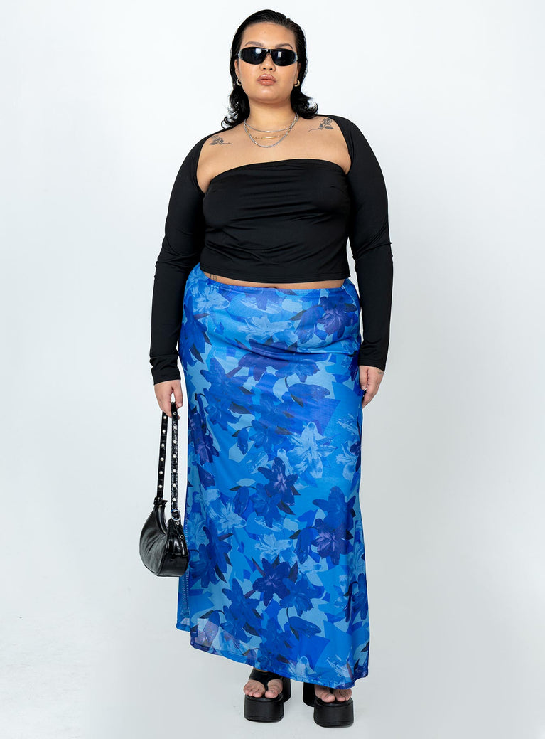 Starry Midi Skirt Blue Curve