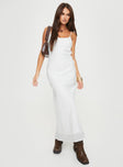 Maxi Dress Broderie material, adjustable shoulder straps, invisible zip fastening at side Non-stretch, fully lined