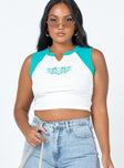 Tough Love Top White / Blue