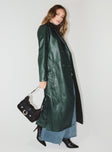 Barratt Faux Leather Coat Green