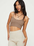 Knit Top  Sweetheart neckline, cropped style