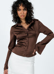 Shirt Classic collar Button front fastening Flared sleeves Slight stretch