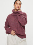 Turtle neck sweater Relaxed fit, soft knit material, drop shoulder Good stretch, unlined