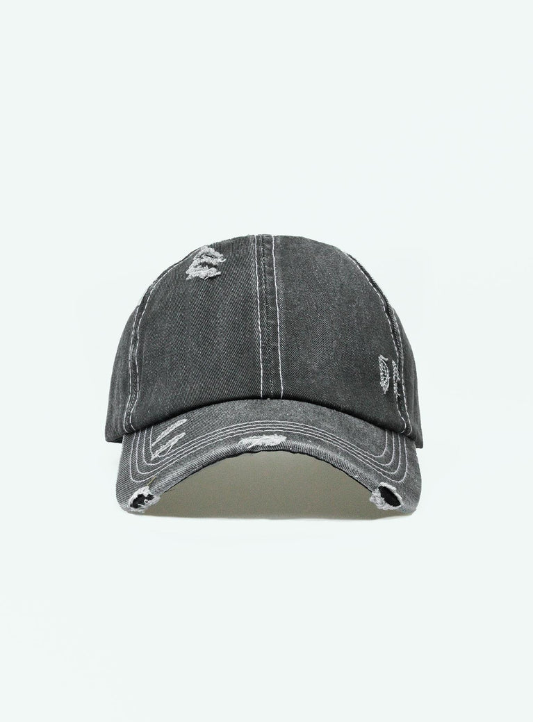 Dad cap Distressed denim look Adjustable back strap 