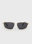 Metal frame sunglasses Adjustable nose pads, smoke tinted lens