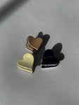 Hair clip pack 100% acrylic Pack of three High shine finish  Heart shape 