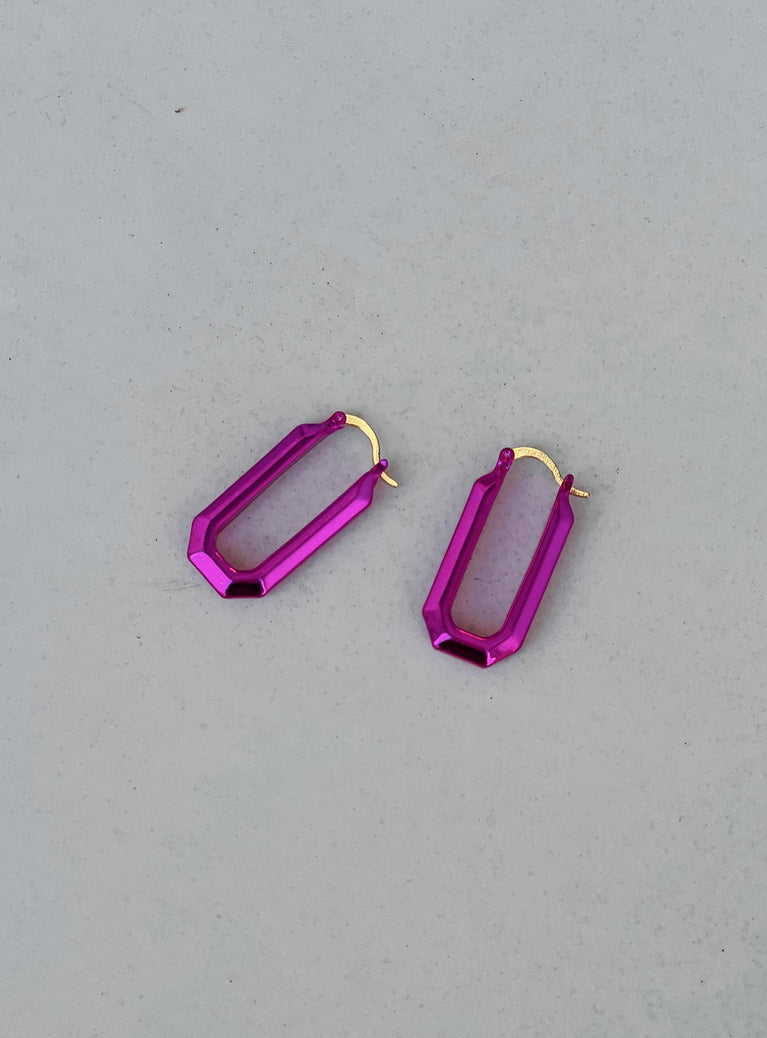 Earring Hoop fastening Rectangle design