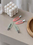 Hair clip set Set of four clips Transparent design  Crinkle free