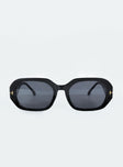 Black sunglasses Black tinted lenses Moulded nose bridge Lightweight