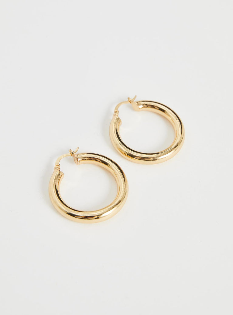 Drysdale Gold Plated Hoop Earrings Gold