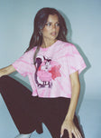 Looney Tunes Pepe Chocolate Tie Dye Tee Pink