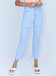 Princess Polly Mid Rise  Uptown Jeans Light Wash Denim