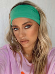 Green headband 100% cotton  Thick design Double lined Elasticated