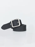 Belt  90% PU 10% zinc alloy Faux leather material  Silver-toned buckle 