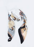 Gemini Satin Scarf Black & White