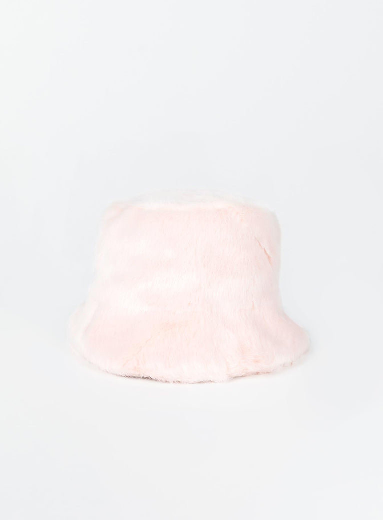 Bucket hat  100% polyester Faux fur material  Soft brim  OSFM 