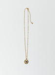 Necklace Gold toned Drop charm Lobster clasp fastening