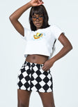 Motel Micro Broomy Skirt Harlequin Black White