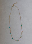 Necklace Dainty gold-toned chain  Gemstone detail  Lobster clasp fastening 