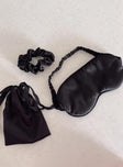 Sleep set Silky material Eye mask & scrunchie Bag with drawstring closure