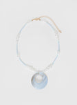 Pendant necklace Beaded pearl detail, lobster clasp fastening