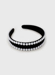 Glitta Pearl Headband Black