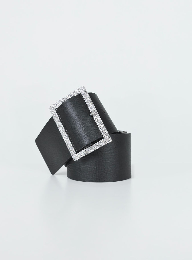 Fearon Rhinestone Belt Black