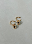 Earrings Gold-toned Hoop style Stud fastening Drop charm