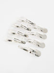 Damster Hair Clip Pack Silver