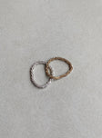 Rings Chain rings Gold & silver-toned Dainty bands Pack of two