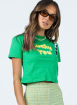 Motel Shrunk Tee Green Lucky You