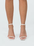 Nightfall Ankle Strap Block Heels Matte White