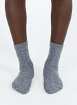 Socks Ribbed material  Good stretch  