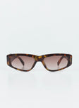 Sunglasses Cat eye shape Tort frames  Slim arms & frame Moulded nose bridge Brown tinted lens