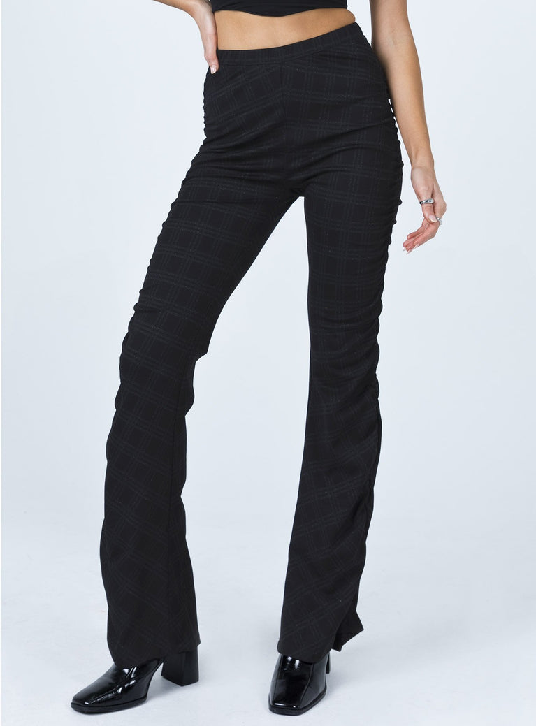 Tammy Ruched Side Pants Black