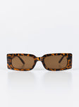 Sunglasses Tort design  Rectangle shape  Moulded nose bridge  Brown tinted lenses 