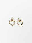 Earrings Gold toned Drop charm Clasp fastening