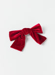 Hair bow Velvet material  Clip fastening 