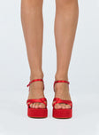 Millard Platform Heels Red