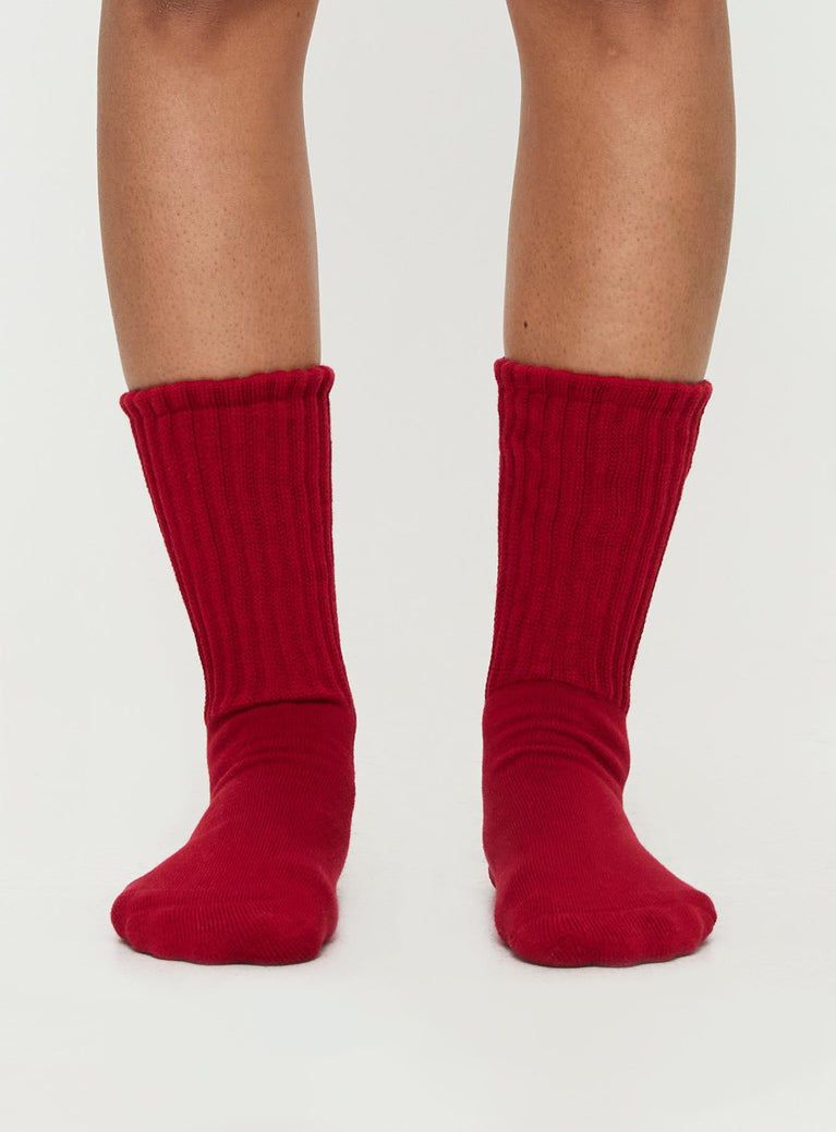 Socks Scrunch design, ribbed material