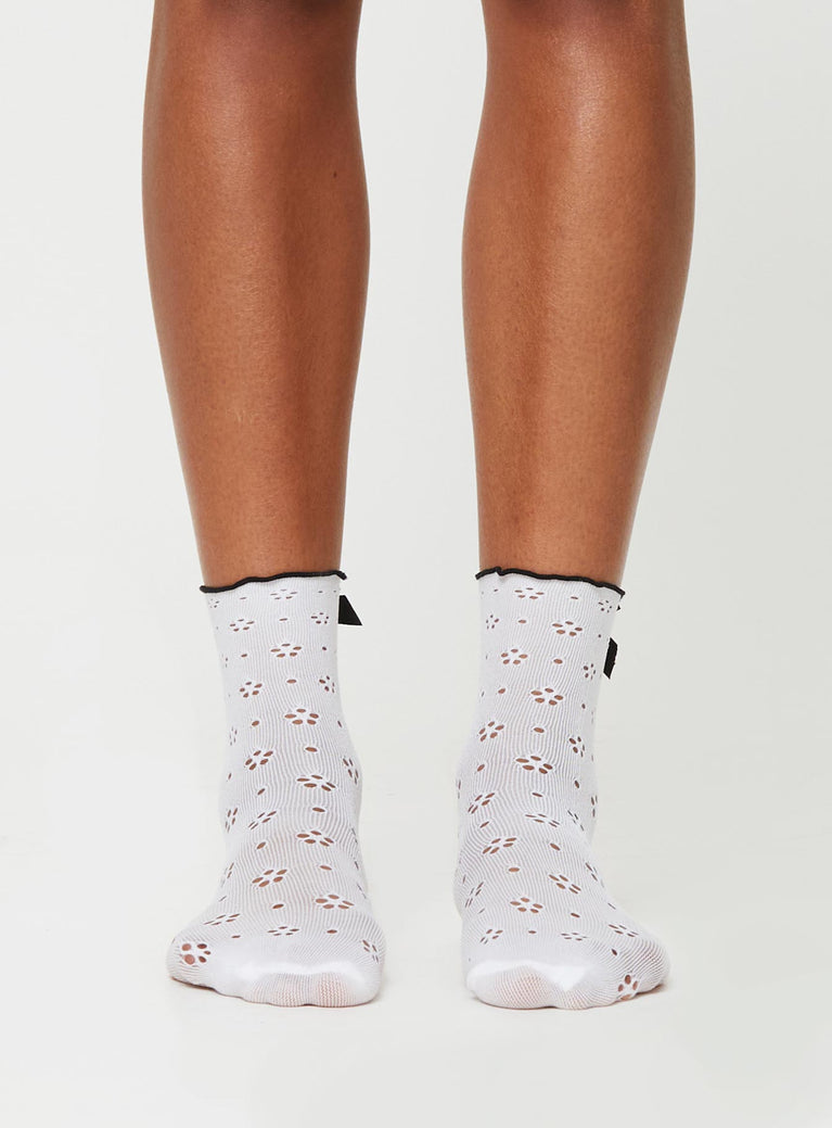 Sheer socks, bow detail