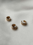 Ear cuffs Pack of three Gold-toned