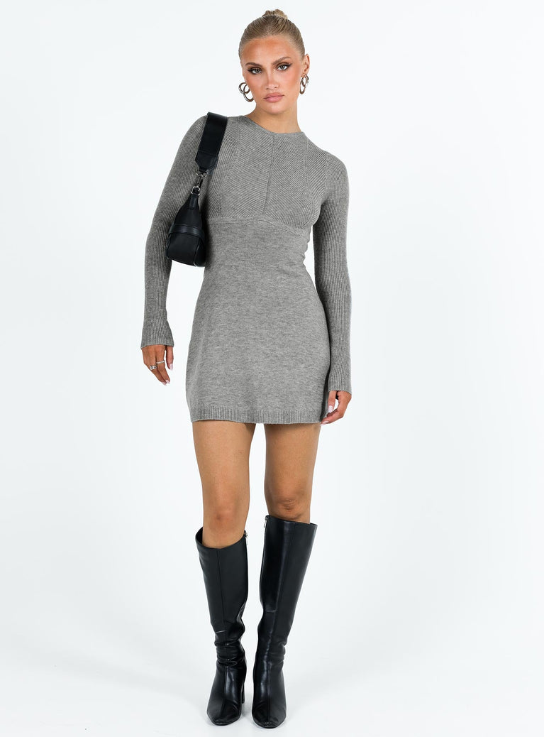 Tomer Knit Mini Dress Grey