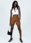 Giovana Denim Shorts Brown