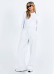 White long sleeve bodysuit High neckline Cheeky style bottom Press clip fastening  Good stretch