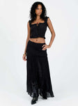 Maxi skirt Pleated material Elasticated waistband Good stretch Partially lined