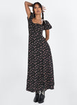 Hauser Maxi Dress Black Floral