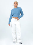 Blue sweater Fluffy knit material